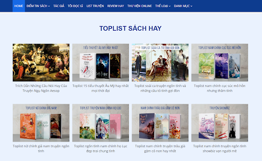 Không gian đọc truyện logic, thông dụng