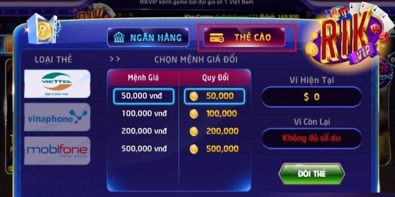 Quy trình nạp tiền Rik Vip – từng bước rõ ràng, dễ theo dõi