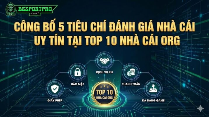 Công bố 5 tiêu chí đánh giá nhà cái uy tín tại top 10 nhà cái org