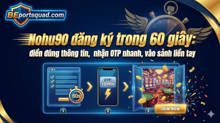 Nohu90 đăng ký trong 60 giây: điền đúng thông tin, nhận OTP nhanh, vào sảnh liền tay